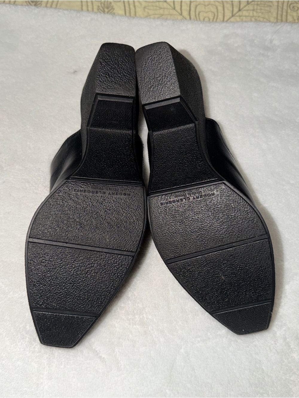 Robert Clergerie Black Leather Square Toe Platform Mule Clogs Size 9.5 - Picture 5 of 9